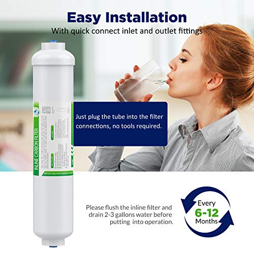 Membrane Solutions - Filtro de agua de carbono en línea de 5 micrones de 10 pulgadas de conexión rápida