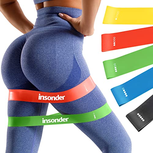 Juego de bandas de resistencia para ejercicio, bandas elásticas para entrenamiento, bandas ligeras de bucle medio y pesado, para piernas, glúteos, yoga, crossfit, fitness, terapia física, equipo de entrenamiento para el hogar, para mujeres y hombres