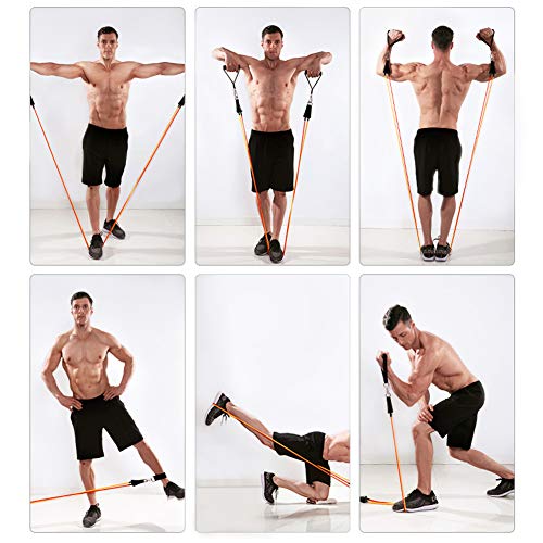 COOWOO 2020 - Juego de bandas de resistencia, bandas de ejercicio, correas de tobillo para piernas, gimnasio perfecto para brazos, piernas y entrenamiento de cuerpo completo, bolsa de transporte incluida