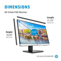 HP Monitor de computadora FHD de 24 mh con visualización IPS de 23.8 pulgadas (1080p) - Altavoces integrados y montaje VESA - Ajuste de altura/inclinación para visualización ergonómica - HDMI y DisplayPort - (1D0J9AA#ABA)