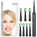 Dnsly - Cepillo de dientes eléctrico para adultos, cepillos de dientes sónicos recargables ultrasónicos, negro, blanco, rosa