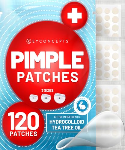 KEYCONCEPTS Parches de espinillas, parches de acné hidrocoloide con aceite de árbol de té, parches de espinillas para cara, parches de espinillas y calcomanías de espinillas, puntos de acné hidrocoloide para curar el acné con parches de picazón