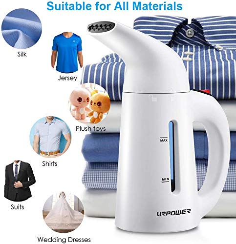 URPOWER Vaporizador actualizado para ropa, vaporizador portátil de tela de mano de calentamiento rápido, potente vaporizador de ropa con alta capacidad para el hogar y los viajes