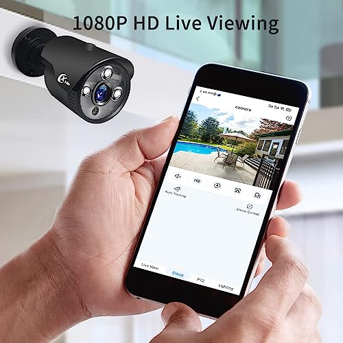 XVIM 8CH 1080P Security Camera System Outdoor with 1TB Hard Drive Pre-Install CCTV Recorder 8pcs HD 1920TVI Upgrade Outdoor Home Surveillance Cameras with Night Vision Easy Remote Access Motion Alert