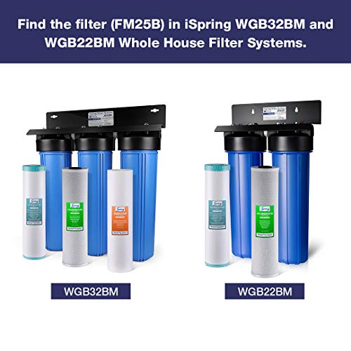 iSpring FM25B Filtro de Agua de Repuesto de Alta Capacidad para Hierro y Manganeso, Reductor, Tamaño 11.43 cm x 50.8 cm