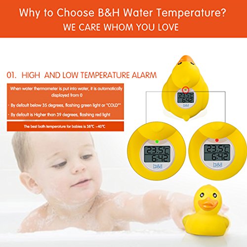 b&h Baby Thermometer, the Infant Baby Bath Floating Toy Safety Temperature Thermometer (Duck) (Duck)