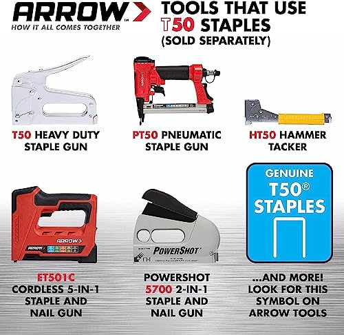 Arrow Fastener 508 1/2in. T50 auténtica flecha 1250pc Staple