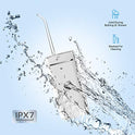 Irrigador bucal de agua [Mini portátil inalámbrico] Limpiador de dientes de agua para irrigador bucal, tanque de agua telescópico, 3 modos y IPX7 impermeable, hilo dental para el hogar y viajes para dientes, soporte para cuidado de puentes