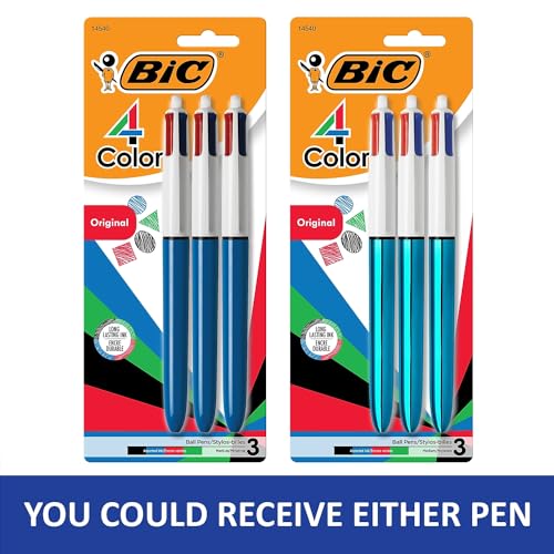 BIC Bolígrafo de 4 colores, punta media (1,0 mm)