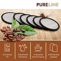 Pureline - 12 discos de filtro para filtro de agua Mr. Coffee Cartucho de repuesto de carbón - Ajuste universal para máquinas de café Mr.