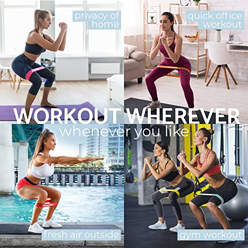 Juego de bandas de resistencia para ejercicio, bandas elásticas para entrenamiento, bandas ligeras de bucle medio y pesado, para piernas, glúteos, yoga, crossfit, fitness, terapia física, equipo de entrenamiento para el hogar, para mujeres y hombres