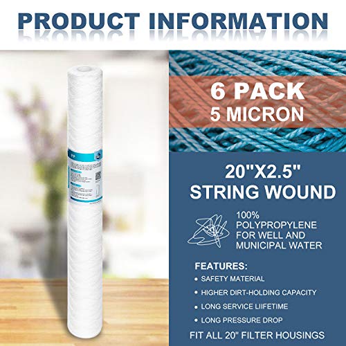 Membrane Solutions - Filtro de agua para heridas (50 x 2,5 cm, 6 unidades)