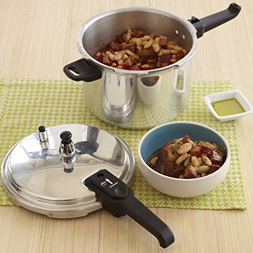 IMUSA USA A417-80801W Stovetop Aluminum Pressure Cooker 7.0-Quart,Silver
