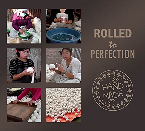 Handy Laundry Pelotas de lana secadoras – Suavizante de tela natural, reutilizable, reduce las arrugas de la ropa y ahorra tiempo de secado. La bola de secador grande es una mejor alternativa a las bolas de plástico y suavizante líquido.