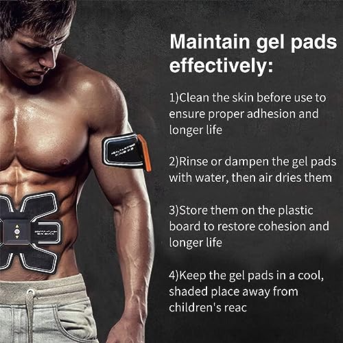 PAMASE Almohadillas de gel de repuesto para entrenador muscular abdominal, accesorio para cinturón tonificante de entrenamiento abdominal