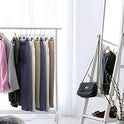 HOUSE DAY Ganchos de plástico Transparente para Falda de 14 Pulgadas con Clips Ajustables, Perchas para Pantalones con Gancho Giratorio, Perchas para Pantalones, Faldas, Jeans (Paquete de 100)