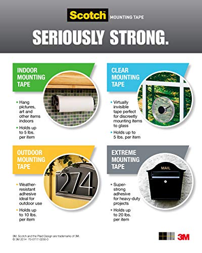 Heavy-Duty Exterior Mounting Tape, Holds 5 lb, 1"x60"