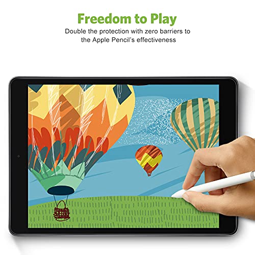 Paquete de 2 protectores de pantalla compatibles con iPad de 9ª generación/iPad de 8ª generación de 10.2 pulgadas, vidrio templado apiker compatible con iPad 9 8 7 (2021/2020/2019)