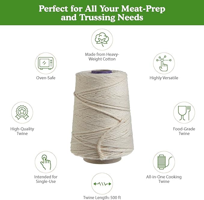 Regency Natural Cooking Twine 1/2 Cone 100% Cotton