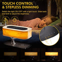 Lámpara de mesita de noche, lámpara de escritorio con altavoz Bluetooth, luz de escritorio con cargador inalámbrico con atenuación continua