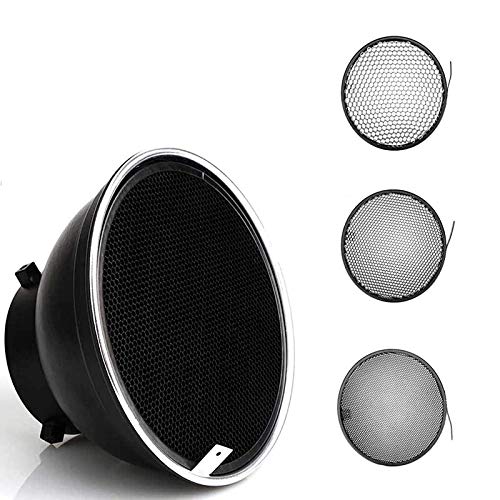 Godox Reflector estándar de 7 pulgadas/18 cm difusor con 20/40/60 Grados Panal de Abeja Rejilla para Bowens Mount Studio luz estroboscópica Flash