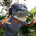 Jurassic World Dominion Tyrannosaurus Rex Chomp N Roar Mask, Costume Dinosaur Toy with Multi-Level Motion and Roar Sounds