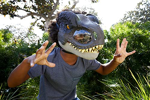 Jurassic World Dominion Tyrannosaurus Rex Chomp N Roar Mask, Costume Dinosaur Toy with Multi-Level Motion and Roar Sounds