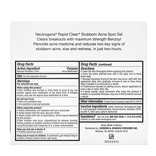 Neutrogena Rapid Clear Acne Eliminating Spot Gel With Salicylic Acid, 0.5 Fl. Oz. (Pack of 3)