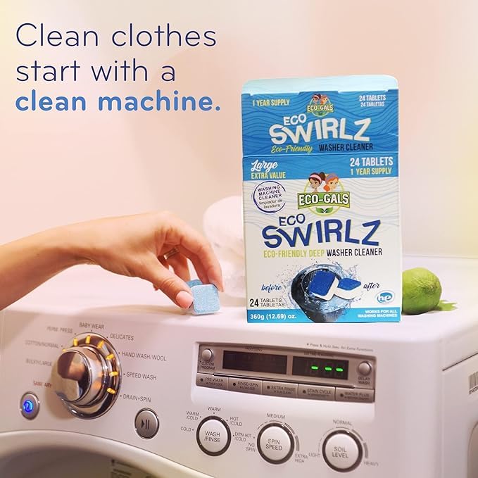 Eco-Gals Eco Swirlz - Limpiador de lavadora, 24 unidades