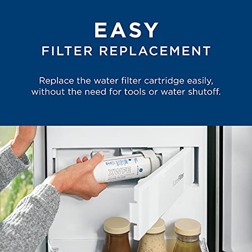 GE XWFE Filtro de agua para refrigerador | Certificado para reducir el plomo, el azufre y más de 50 impurezas | Reemplaza cada 6 meses para obtener los mejores resultados | Paquete de 1
