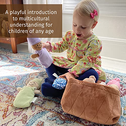 Creative Minds - Juego de 6 Piezas de canastas sensoriales de Peluche multicultural para Todas Las Edades