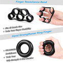 Kit de fortalecedor de agarre de mano ALMAH (5 unidades), entrenador de antebrazo para agarre de mano de resistencia ajustable, ejercitador de fuerza de dedo, ensanchador de dedos, anillo de agarre y bola de alivio de estrés para atleta
