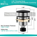 BESTILL Kit de interruptor de aire para eliminación de basura, botón de acero inoxidable, interruptor de encendido/apagado superior del fregadero para triturador de residuos de alimentos