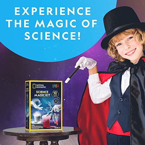 National Geographic Magic Chemistry Set - Perform Amazing Easy Tricks with Science, Create a Magic Show with White Gloves & Magic Wand, Great Stem Learning Science Gift for Boys and Girls