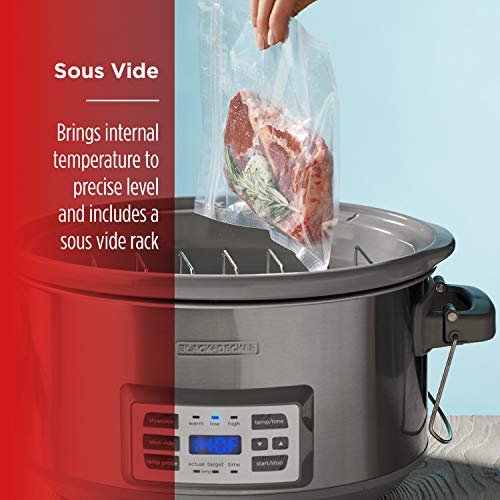 BLACK+DECKER SCD7007SSD, SCD7007SSD, sonda de temperatura, Sous-Vide, tapa de bloqueo, rejilla extraíble de gres