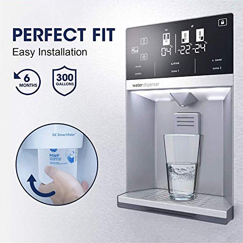 HOMPOWER MWF Filtro de agua de repuesto para frigorífico GE compatible con MWF, MWFA, MWFP, GWF, GWFA, GWF06, Kenmore 9991, 469991 (1 paquete), color blanco