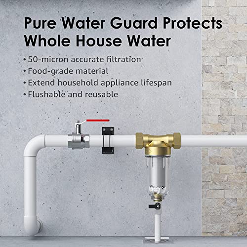 Waterdrop Filtro de agua de sedimentos reutilizable, sistema de prefiltración para toda la casa