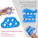 FitBeast Kit de entrenamiento fortalecedor de agarre de mano (5 unidades) de agarre de antebrazo, agarre de mano ajustable, ejercitador de dedos, ensanchador de dedos, anillo de agarre y bola de agarre para aliviar el estrés para atletas