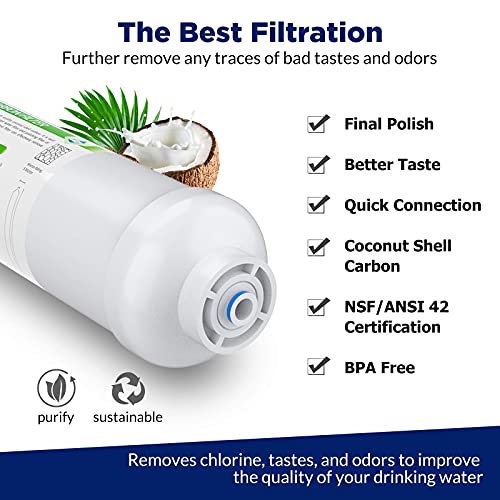 Membrane Solutions - Filtro de agua de carbono en línea de 5 micrones de 10 pulgadas de conexión rápida