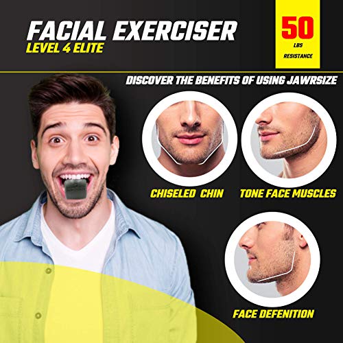 Jawzrsize Tonificador Facial, Aparato ejercitador de mandíbula y Equipo tonificador de Cuello (Niveles de múltiples resistencias Disponibles)