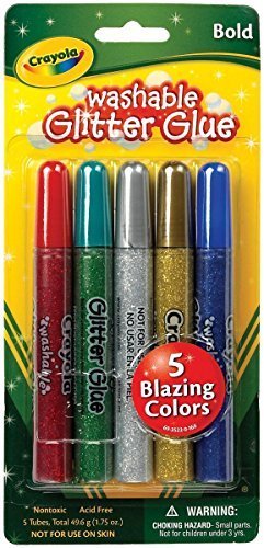 Crayola Pegamento de purpurina lavable, colores llamativos, 5 unidades, 1.7 onzas