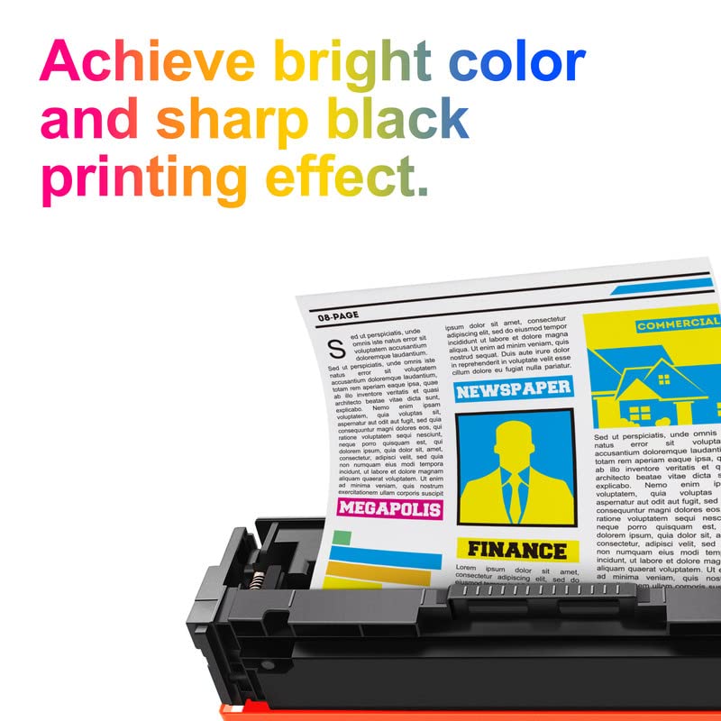 Uniwork - Cartucho de tóner Compatible con HP 202X 202A CF500X CF500A para Impresora de tóner Laserjet Pro MFP M281fdw M254dw M281cdw M281 M281dw M280nw (Negro, Cian, Magenta, Amarillo)