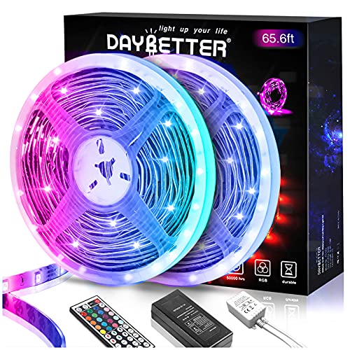 Daybetter Tira de luces LED de control remoto de 5050 RGB flexible que cambia de color