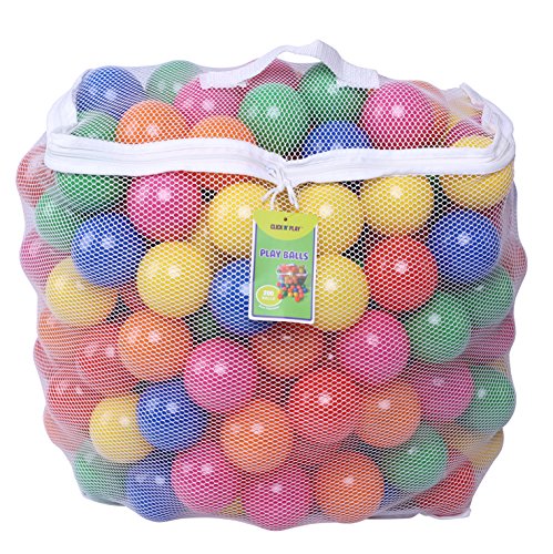 Click N' Play - Bolas de plástico para pozo de bolas, sin ftalatos y BPA, bolas de juego a prueba de aplastamiento para pozo de bolas, bolas de pozo en varios colores en bolsa de malla reutilizable y duradera con cierre, 200, 1000 unidades